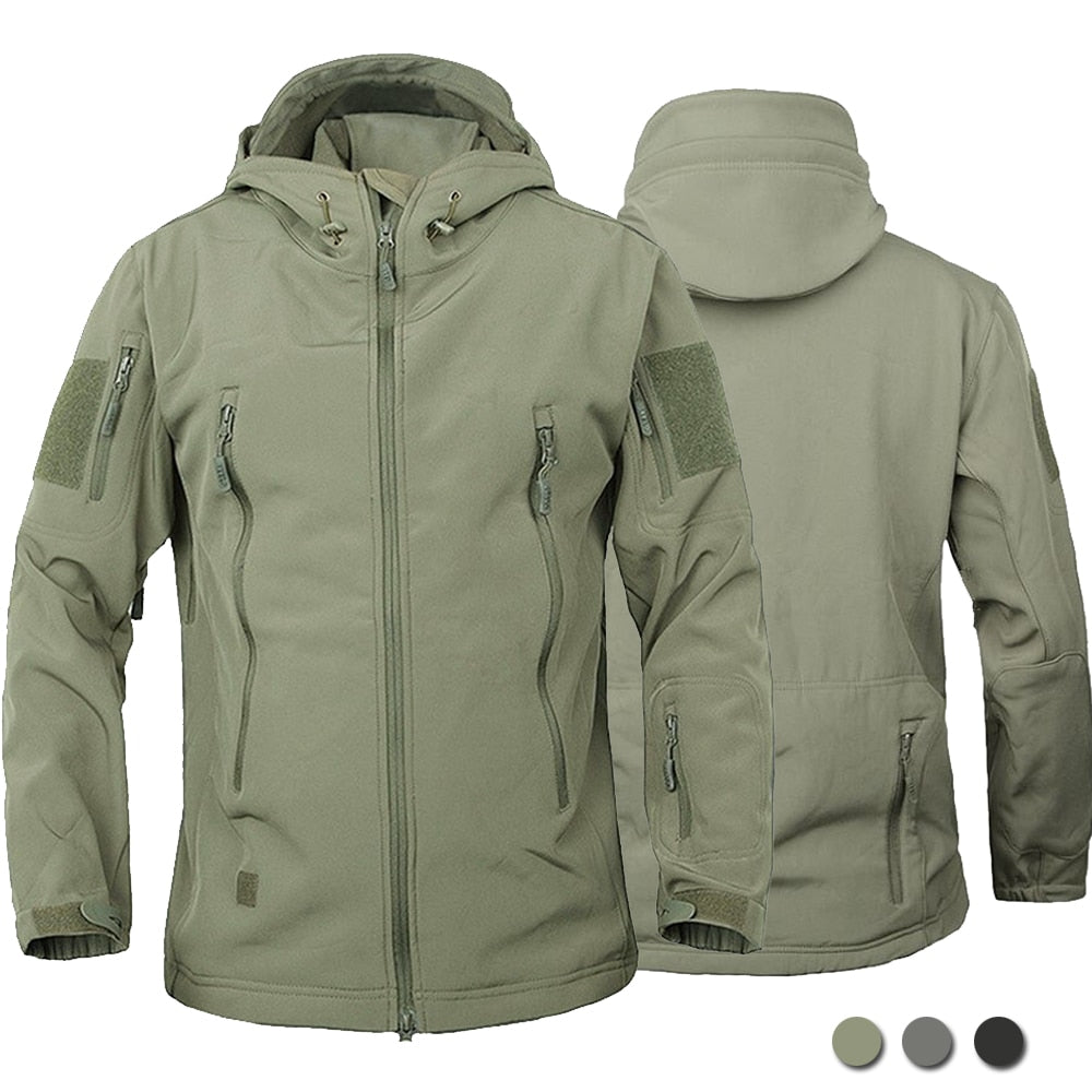 Men's Tactical Waterproof Windbreaker Hooded Jacket