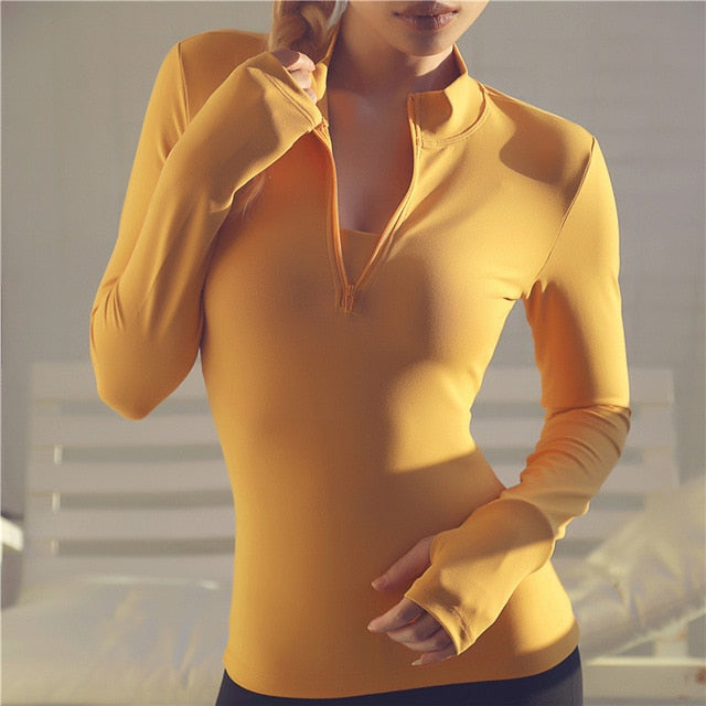 Long Sleeve Yoga Shirts Sports Top For Women - PUPU