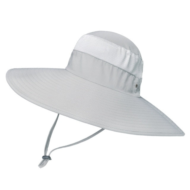 Super Wide Fisherman Hat Solid Waterproof Sun Hat Fishing Cap - PUPU