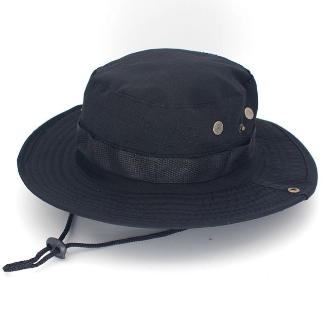 Summer Wide Brim Boonie Hat Military Camo Sun Cap - PUPU