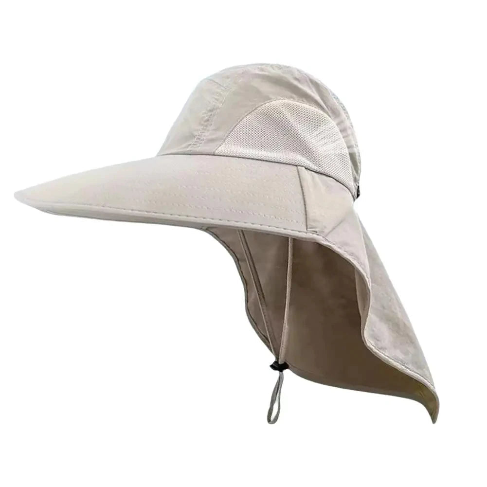Wide Brim Sun Hat with Neck Flap UPF 50+ Hiking Fishing Hat