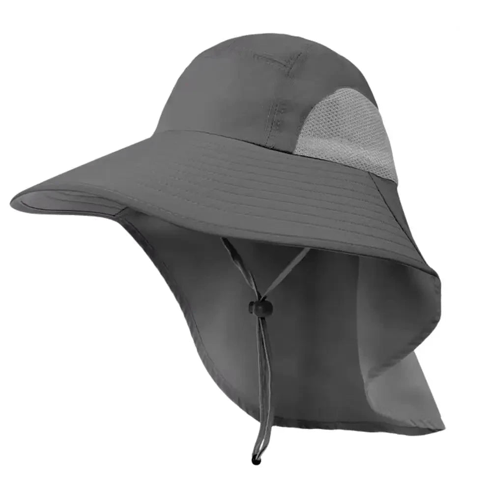 Wide Brim Sun Hat with Neck Flap UPF 50+ Hiking Fishing Hat