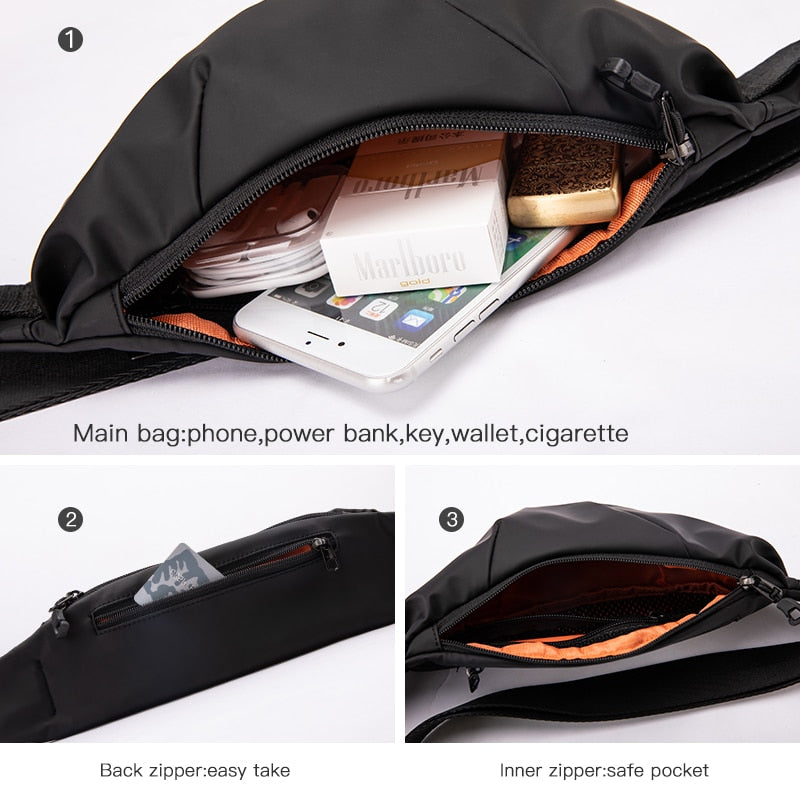 Men Fanny Pack Running Waist Bag Pack Fashion Shoulder Belt Bag