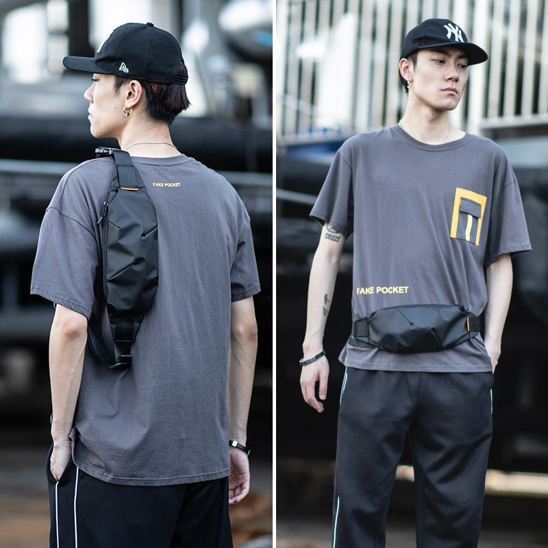 Men Fanny Pack Running Waist Bag Pack Fashion Shoulder Belt Bag