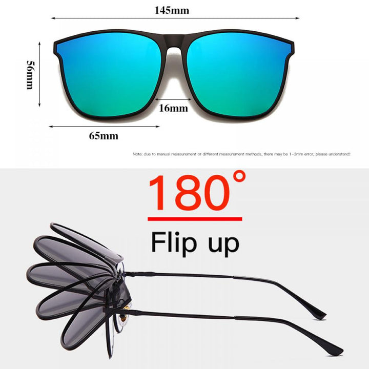 Polarized Clip-On Sunglasses Men Photochromic Car Driver Goggles - PUPU