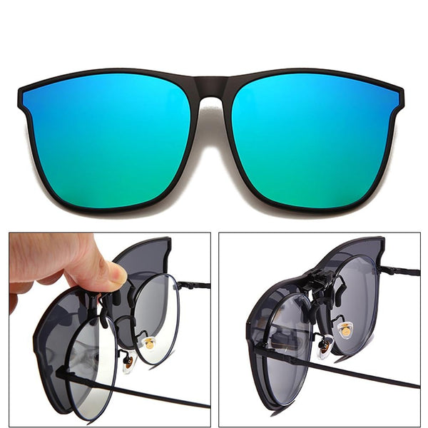 Polarized Clip-On Sunglasses Men Photochromic Car Driver Goggles - PUPU
