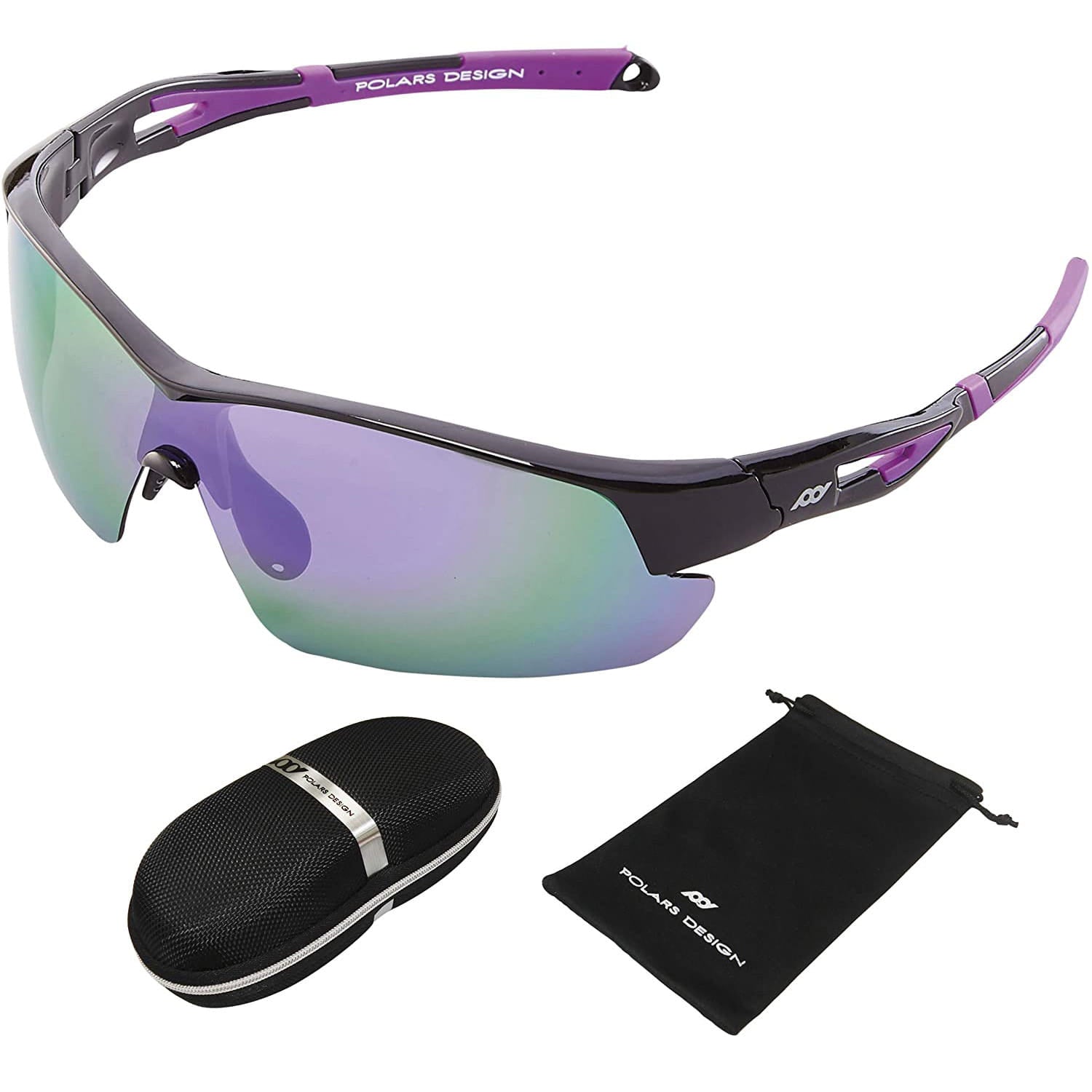Polarized Sports Sunglasses UV Protection for Running Cycling, Black C8