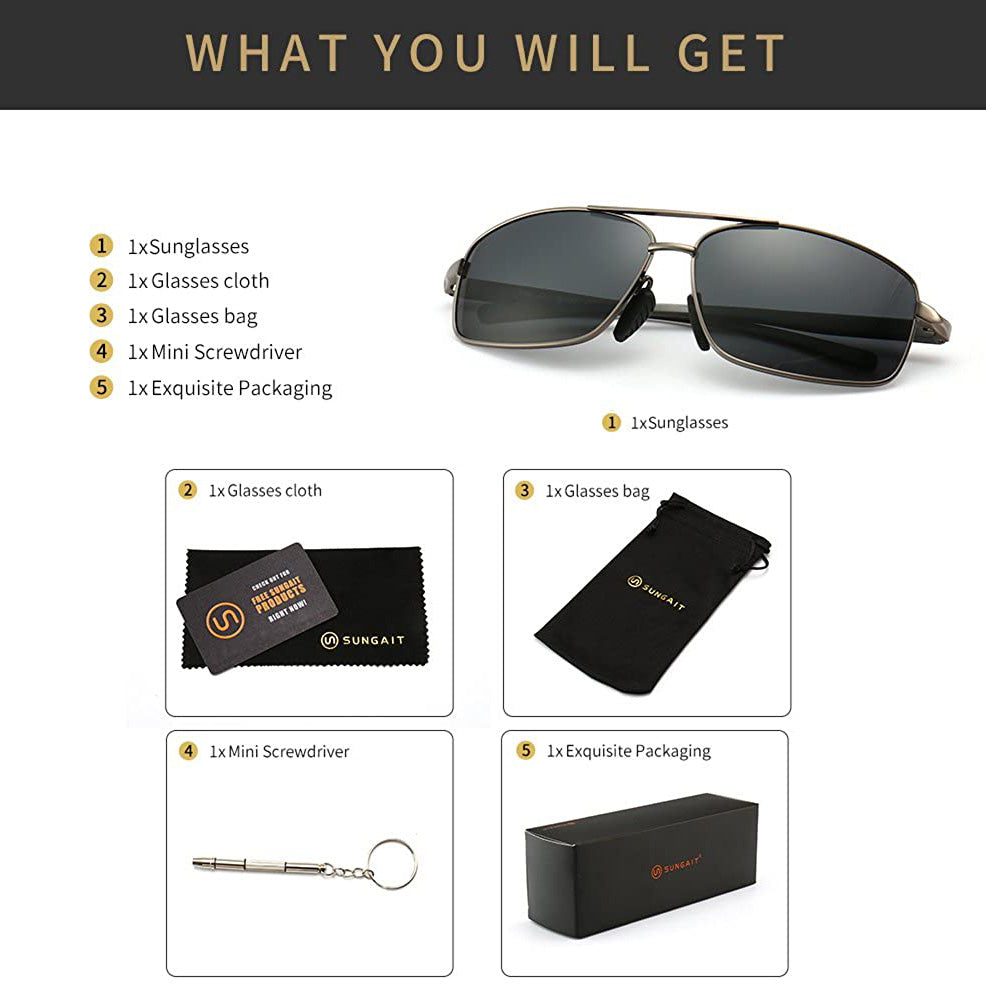 Ultra Lightweight Polarized Sunglasses UV400 Protection - PUPU
