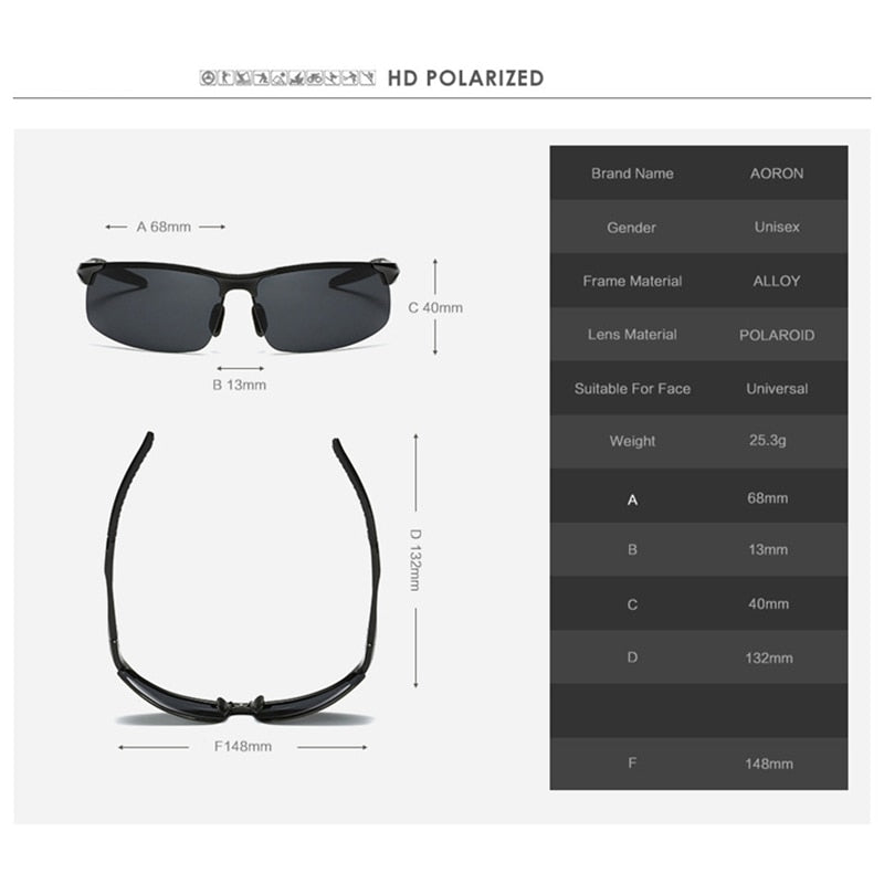 Driving Polarized Sunglasses Men UV400 Anti-Glare Sports Sunglasses - PUPU