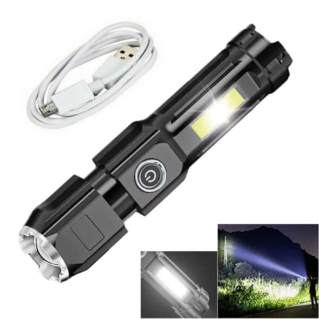 Rechargeable Flashlight Home Outdoor Portable Led Luminous Flashlight - PUPU