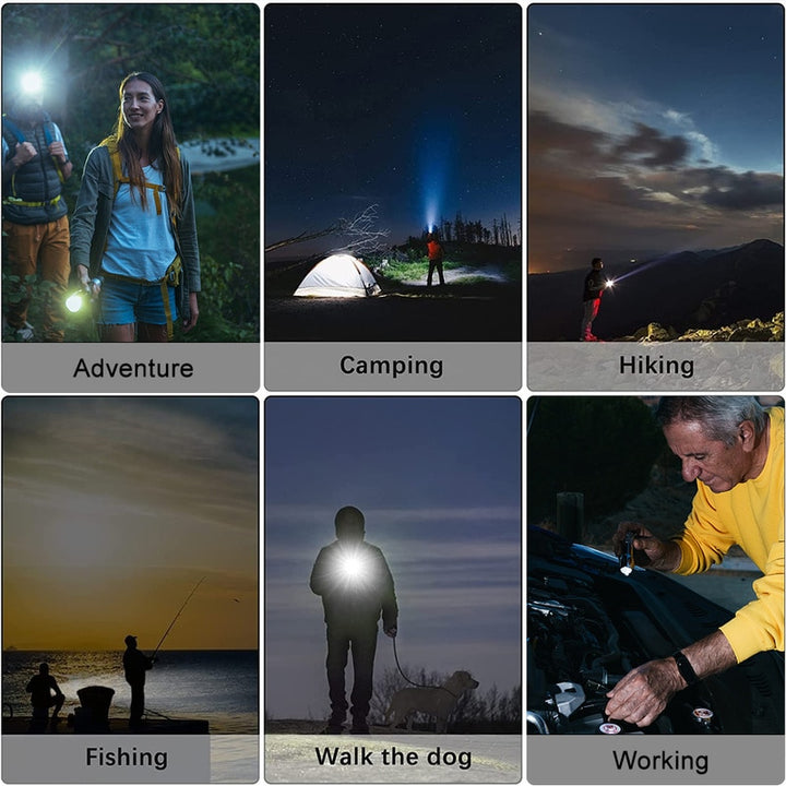 Rechargeable Flashlight Home Outdoor Portable Led Luminous Flashlight - PUPU