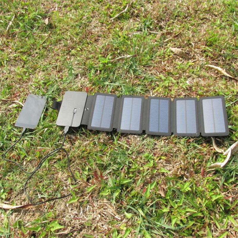 Portable Solar Charger Folding 10W Solar Cells 5V 2.1A USB Output - PUPU