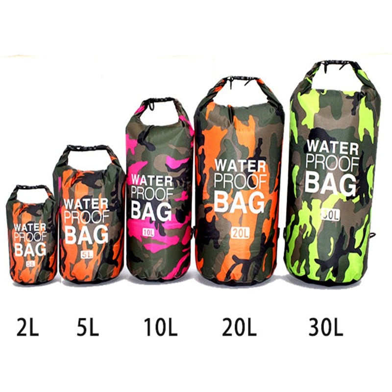 Camouflage Waterproof Backpack Portable Dry Bag for Water Sports - PUPU