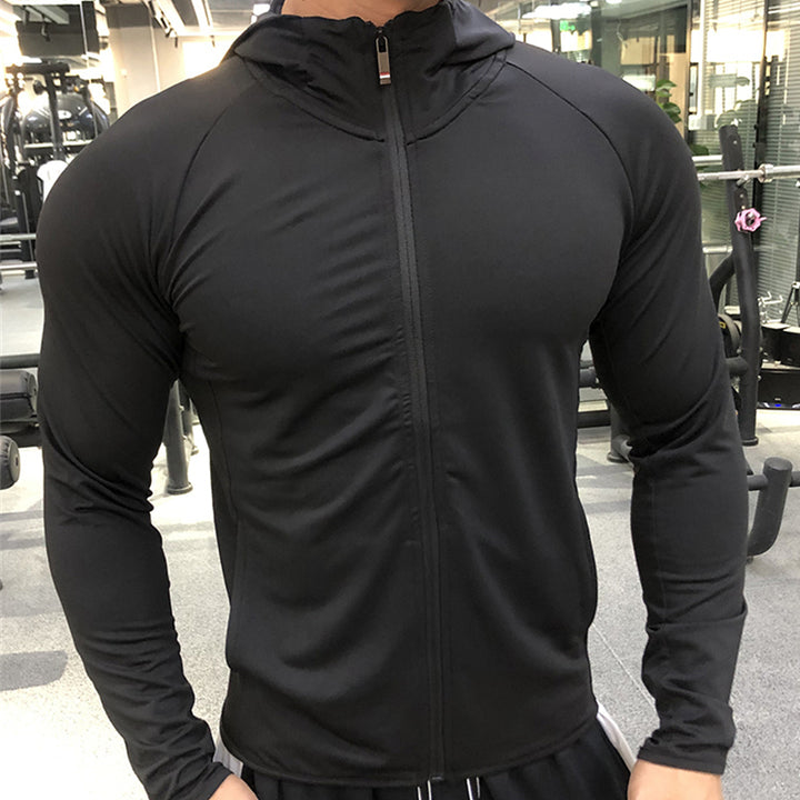 Men Hoodies Sports Shirt Full Zipper Running Fitness Jackets - PUPU