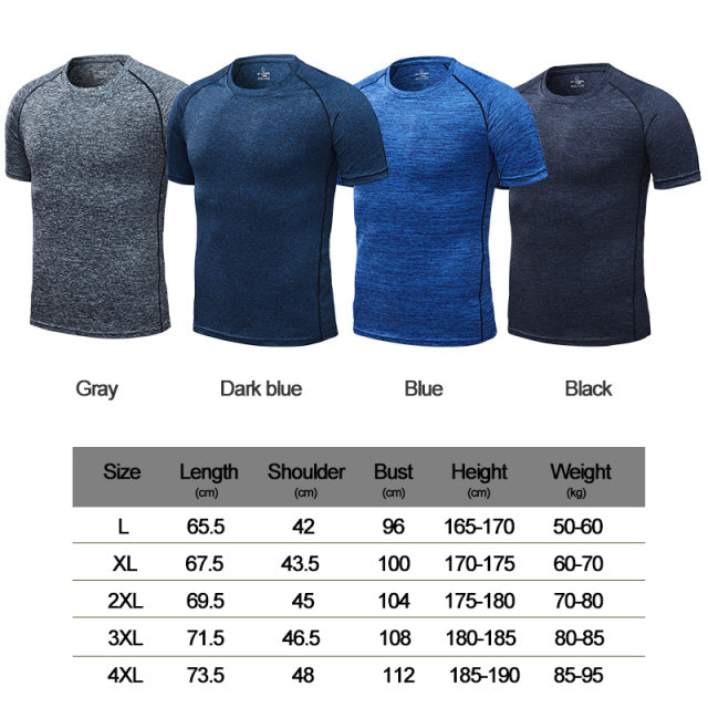 Men Running T-Shirts Quick Dry Compression Sports Shirt - PUPU