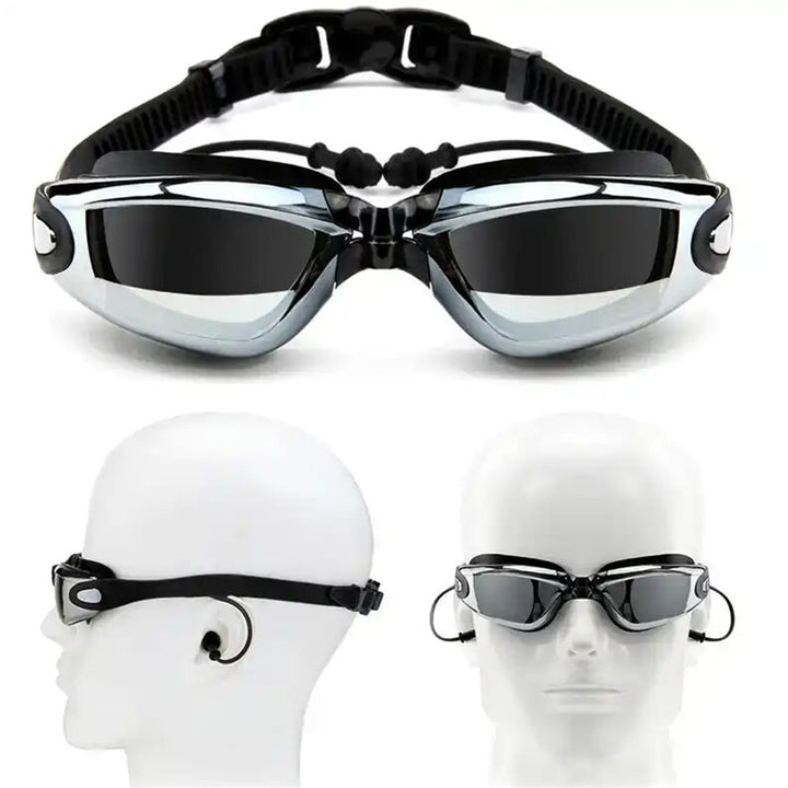 Adult Anti Fog Swimming Goggles with Earplug UV Protection for Men Women - PUPU