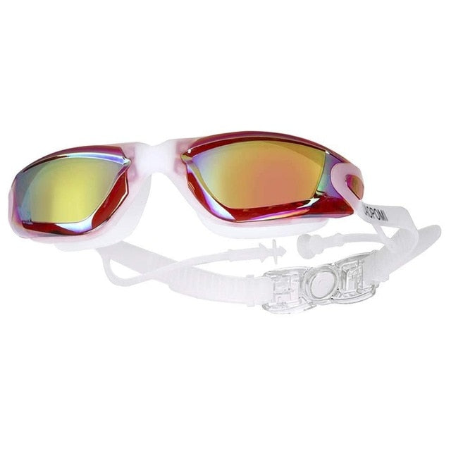 Adult Anti Fog Swimming Goggles with Earplug UV Protection for Men Women - PUPU