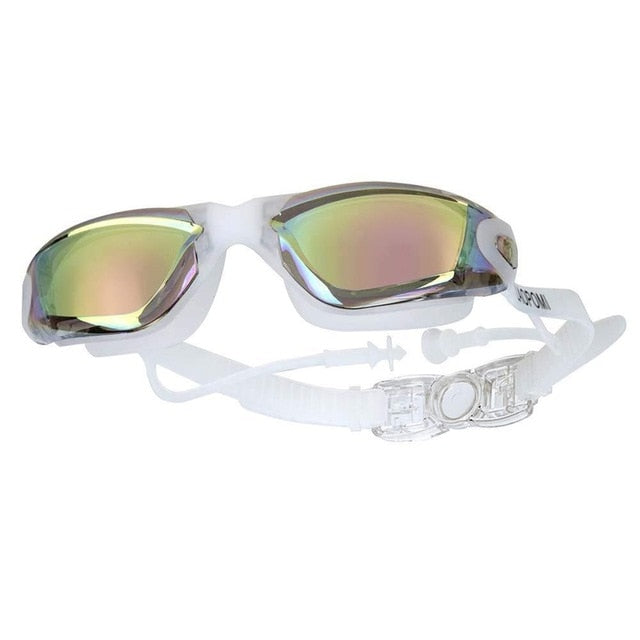 Adult Anti Fog Swimming Goggles with Earplug UV Protection for Men Women - PUPU