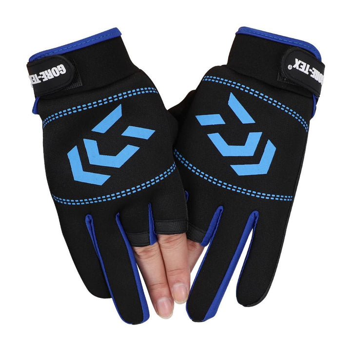 1 Pair Fishing Gloves Anti-slip 3 Cut Finger Angling SBR Gloves - PUPU
