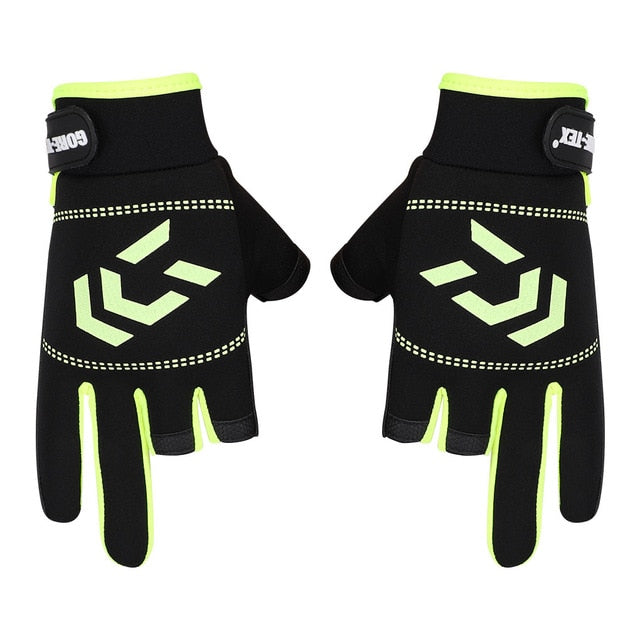 1 Pair Fishing Gloves Anti-slip 3 Cut Finger Angling SBR Gloves - PUPU