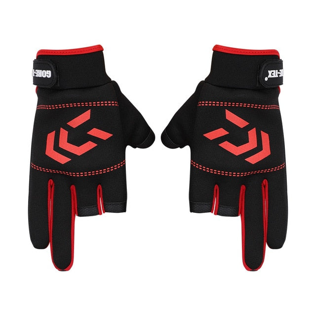 1 Pair Fishing Gloves Anti-slip 3 Cut Finger Angling SBR Gloves - PUPU