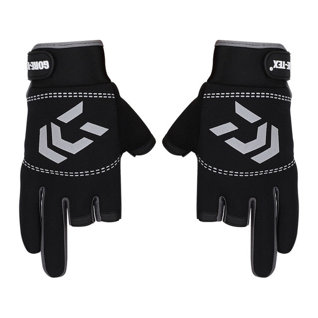 1 Pair Fishing Gloves Anti-slip 3 Cut Finger Angling SBR Gloves - PUPU