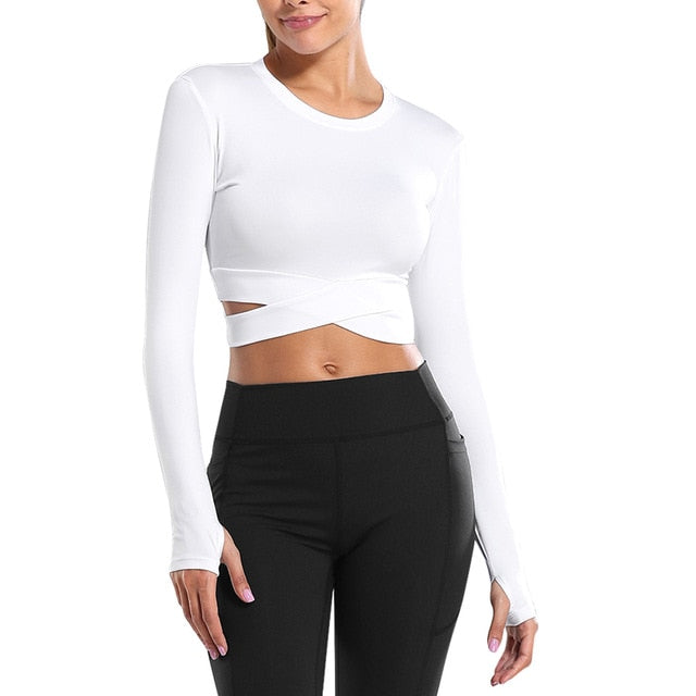 Women Long Sleeve Quick Dry Yoga Shirts - PUPU