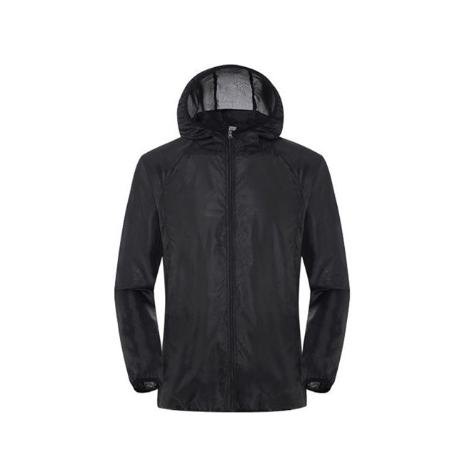 Men Women Waterproof Rain Jacket Sun Protection Hoodie - PUPU
