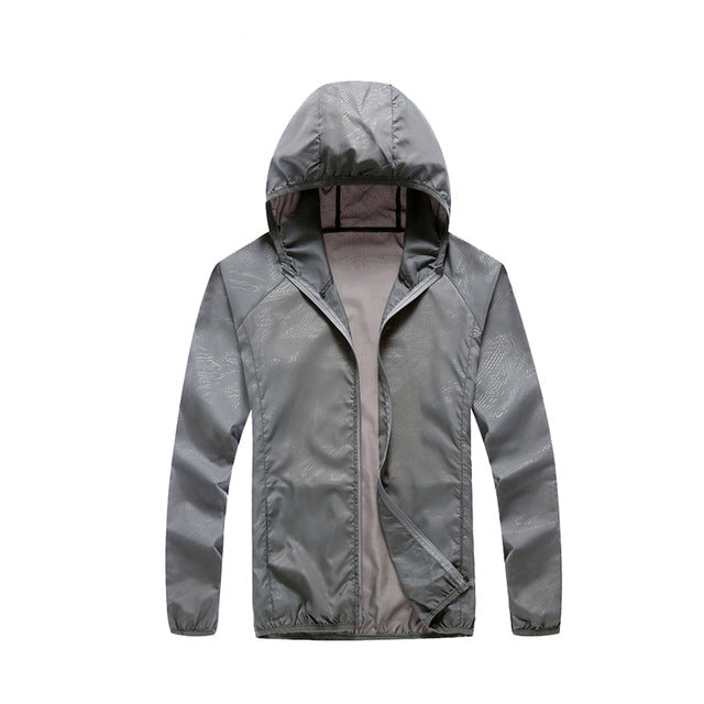 Men Women Waterproof Rain Jacket Sun Protection Hoodie - PUPU