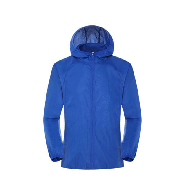 Men Women Waterproof Rain Jacket Sun Protection Hoodie - PUPU