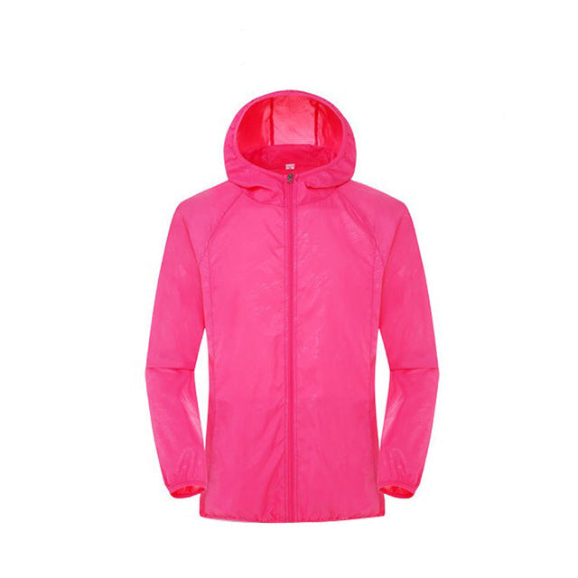 Men Women Waterproof Rain Jacket Sun Protection Hoodie - PUPU