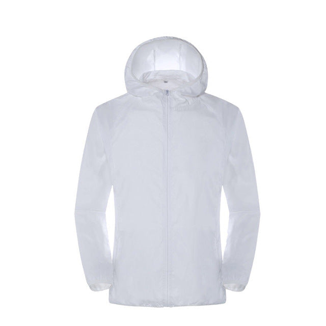 Men Women Waterproof Rain Jacket Sun Protection Hoodie - PUPU