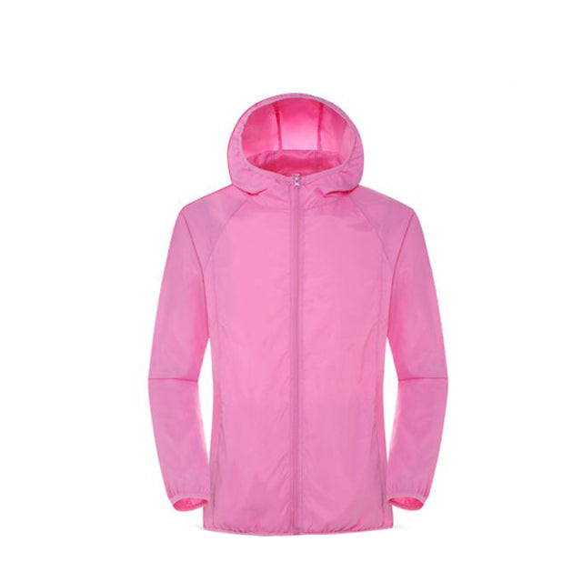Men Women Waterproof Rain Jacket Sun Protection Hoodie - PUPU