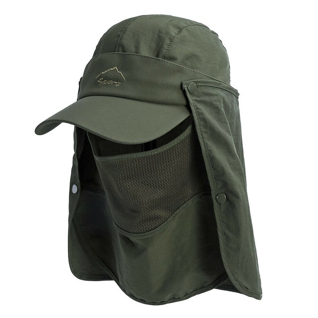 Sun Protection UV Fisherman Hat Foldable Sun Visor Hat, Army Green
