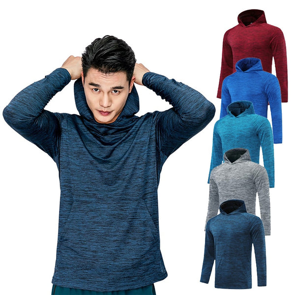 Men Quick-Dry Gym Sports Tight Hoodie - PUPU