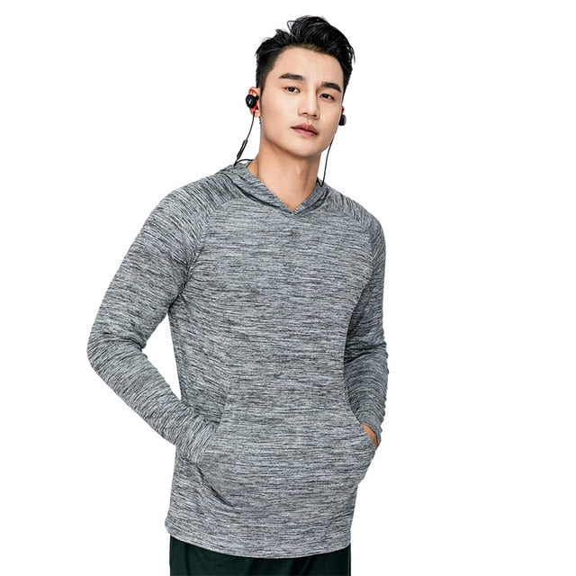 Men Quick-Dry Gym Sports Tight Hoodie - PUPU