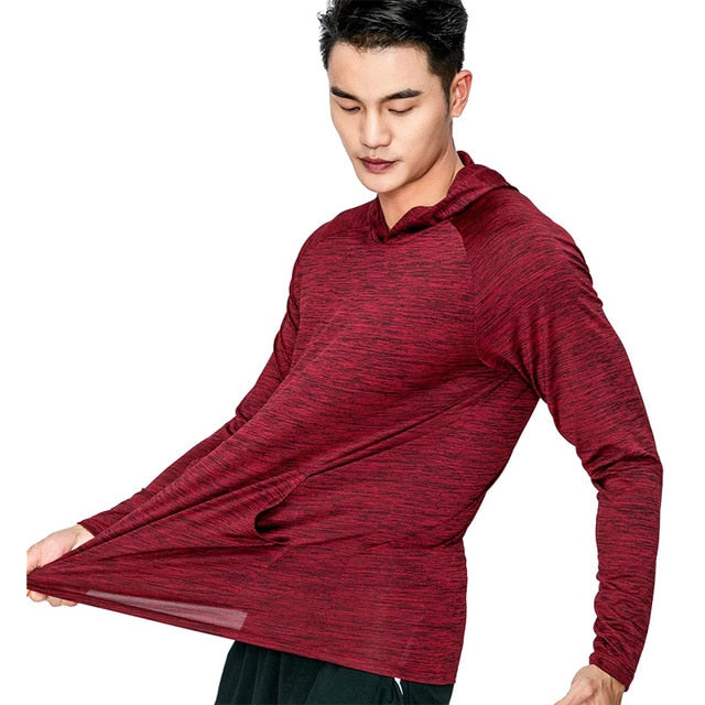 Men Quick-Dry Gym Sports Tight Hoodie - PUPU