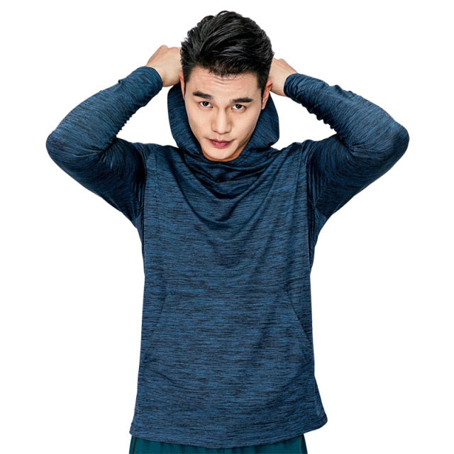 Men Quick-Dry Gym Sports Tight Hoodie - PUPU