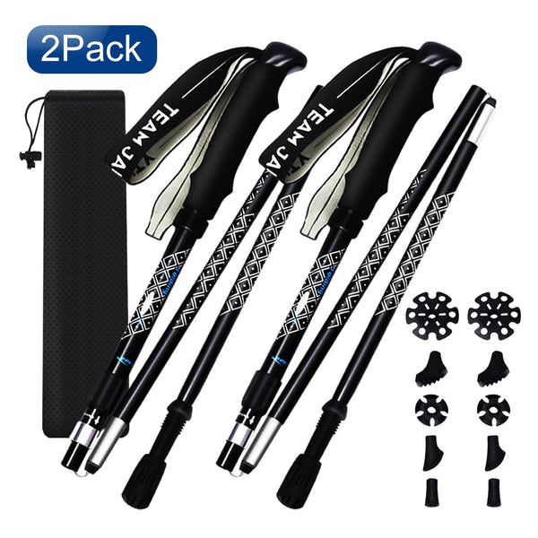 Foldable Aluminum Ultralight Trekking Poles  Hiking Sticks 2Pcs - PUPU