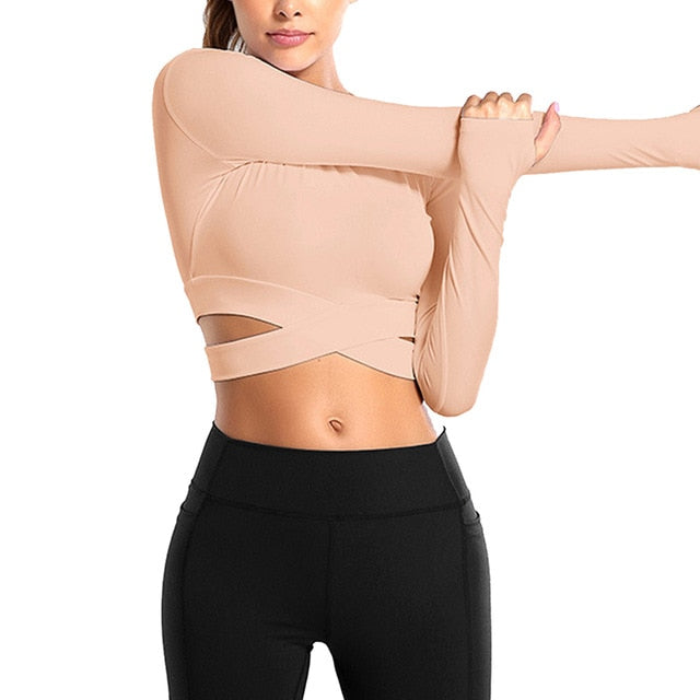 Women Long Sleeve Quick Dry Yoga Shirts - PUPU