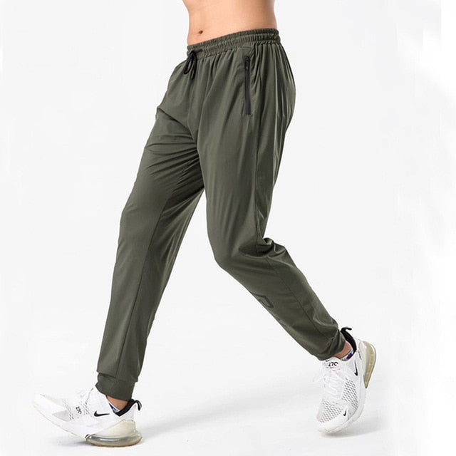 Men Sports Running Pants Zipper Jogging Trousers - PUPU