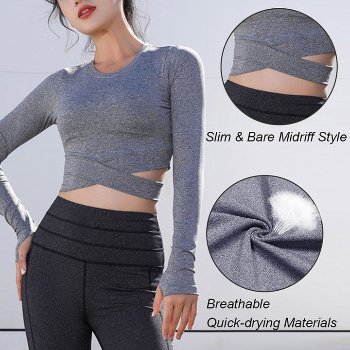 Women Long Sleeve Quick Dry Yoga Shirts - PUPU