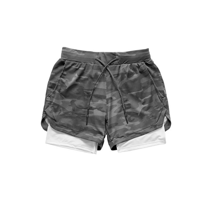Men 2 In 1 Double-deck Quick-Dry Gym Sports Shorts - PUPU
