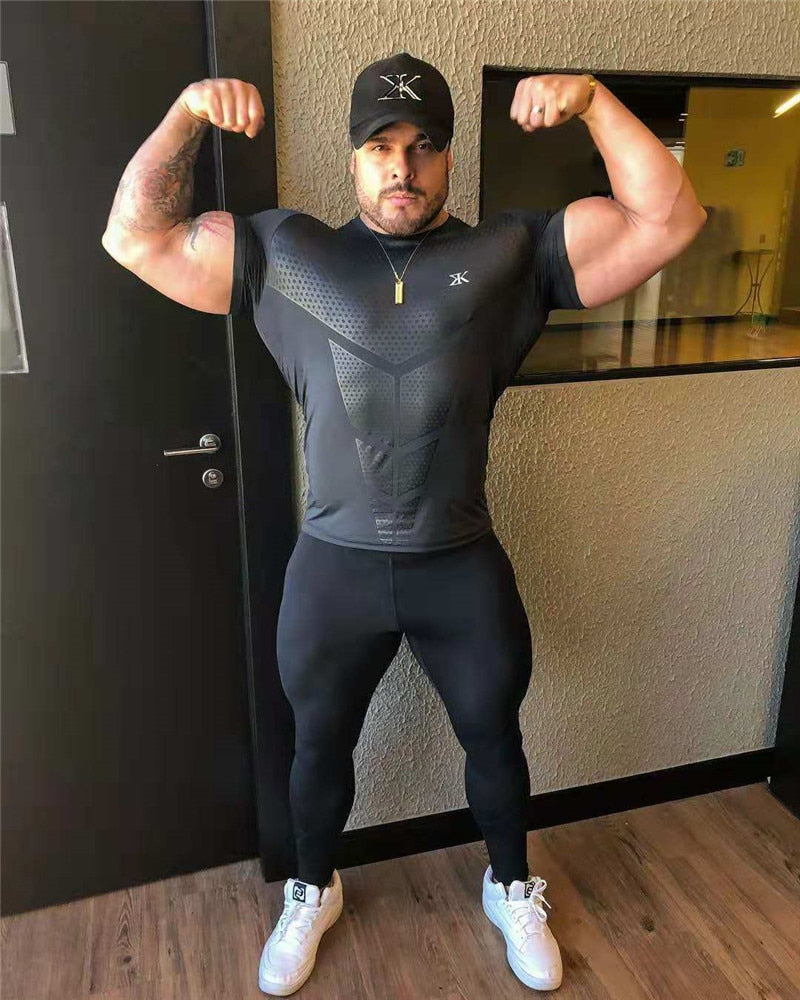 Men Compression T-shirt Sporting Skinny Tee Shirt - PUPU