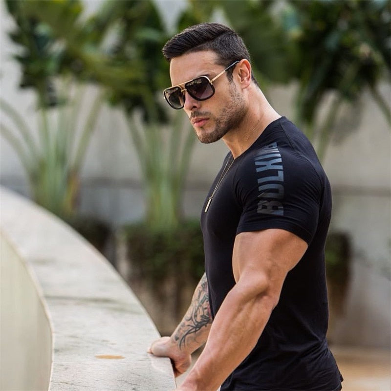Men Compression T-shirt Sporting Skinny Tee Shirt - PUPU