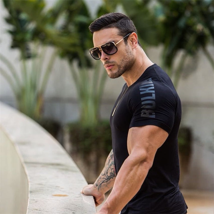 Men Compression T-shirt Sporting Skinny Tee Shirt - PUPU