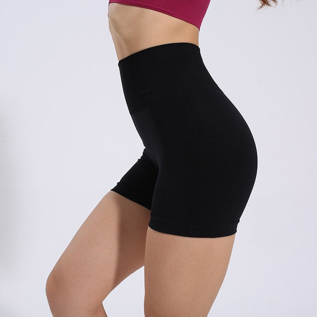 Women Summer Yoga Shorts Side Mesh Seamless Tight - PUPU