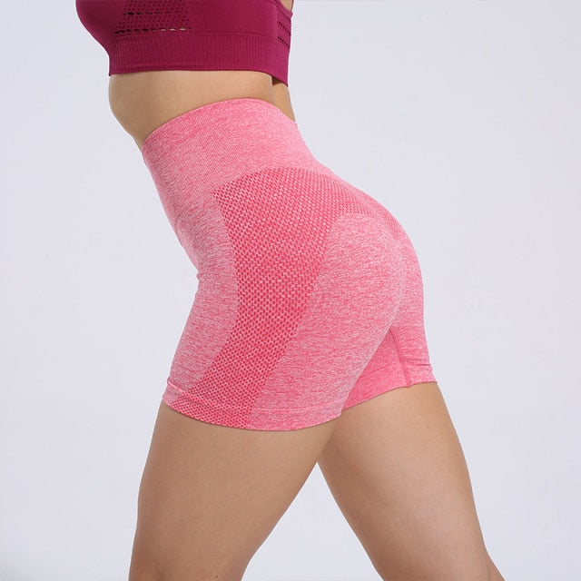 Women Summer Yoga Shorts Side Mesh Seamless Tight - PUPU