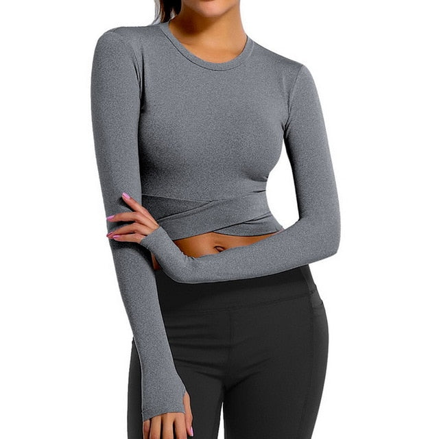 Women Long Sleeve Quick Dry Yoga Shirts - PUPU