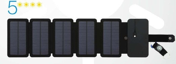 Portable Solar Charger Folding 10W Solar Cells 5V 2.1A USB Output - PUPU